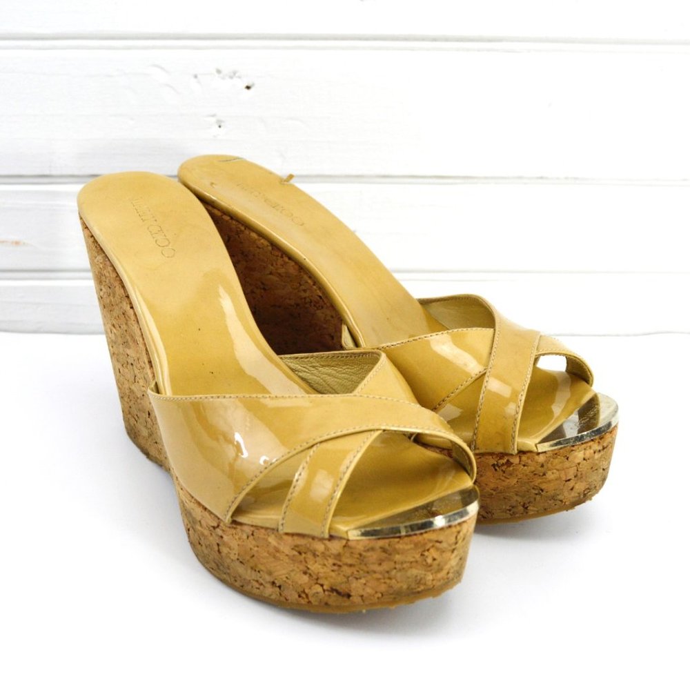 Jimmy Choo Patent Leather Wedges #177-13